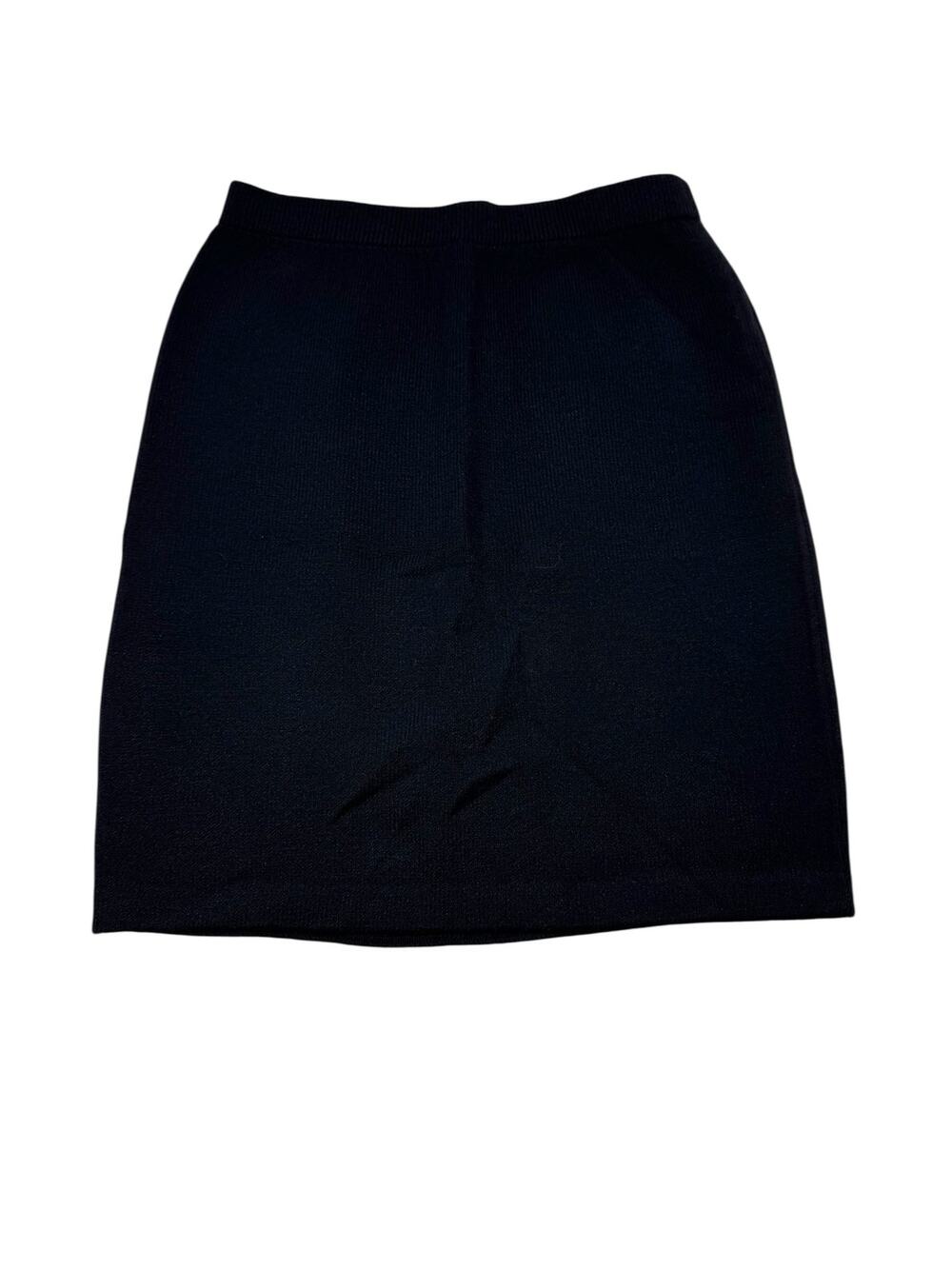 St. John Basics Santana Knit Black Skirt 4 Straight Pencil Corporate Officecore
